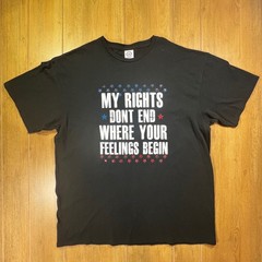 Delta Pro Black T Shirt My Rights Dont End Where Your Feelings Begin Graphic XL