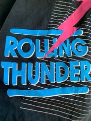 Vintage 1990 SCIMED Rolling Thunder Black USA Screen Stars Best T-Shirt Size XL