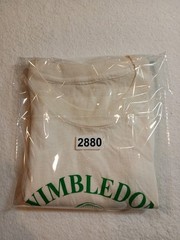 Vtg Wimbledon Tennis Championships T Shirt White Green Racket Large 21.5×28.5