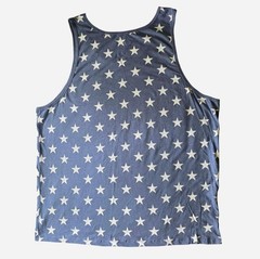 Mad Engine Men’s 2X Blue/White Stars Pocket Round Neck Sleeveless Tank Top