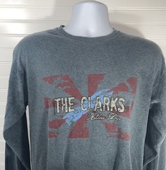 The Clarks Shirt Men Medium Restless Days Long Sleeve Crew Neck Gray Gildan Tag
