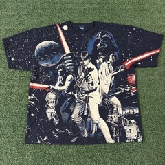 Star Wars Episode 4 Short Sleeve T Shirt Size 2XL Blue All Over Print AOP