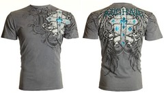 ARCHAIC by AFFLICTION Silver ARMY ANT Short Sleeve Slim Fit Y2K T-shirt NWT
