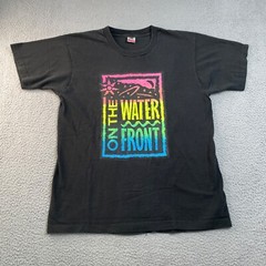 Vtg Surf Shirt XL Crew Neck Single Stitch Beach Fruit of the Loom 90s Y2K