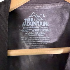 The Mountain 2015 Two White Wolves Gray Tie Dye Long Sleeve Shirt Large Nature