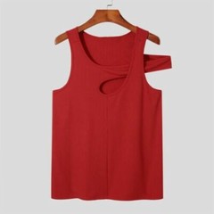 Tank Tops Hollow Out T Shirt Men Sexy Gym Vest Polyester S-5XL Summer Undershirt