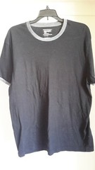 Old Navy Basic Mens Size L T-Shirt Black Gray Contrasting Trim Pre-owned