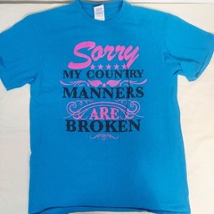 Delta Pro Weight Blue Graphic Adult “Sorry My Country Manners Are Broken Sz Med