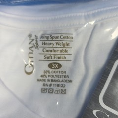 Gman Sport T-Shirt Round Neck White 3X