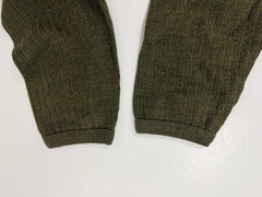 Vintage 90s Ribbed Knit Shirt Men Medium Minimalist Casual Olive Brown Midweight