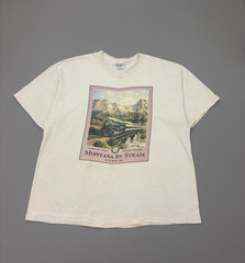 Vintage 90s Montana By Steam Train T Shirt Mens Hanes Beefy XL Outdoor