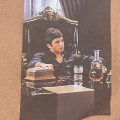 Scarface Shoe Palace Large T-Shirt Tee Brown Embroidered Pacino Montana Movie