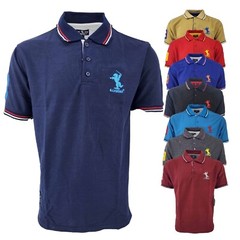 New Mens Polo Shirt T-Shirt Top Tee Short Sleeve Contrast Colours S M L XL XXL
