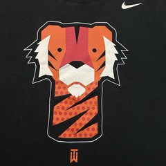 Nike Tiger Woods Tiger Logo Golf T Shirt Mens Size Large Black