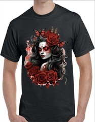 Dia De Los Muertos Black Men’s T-Shirt Small To 3X-Large #5