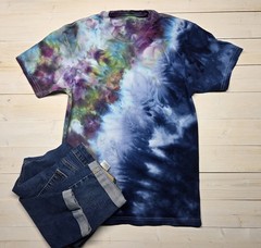 Tie-Dye Multicolor Crew Neck Short Sleeve Cotton Jersey T-Shirt M Regular Fit
