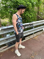 Summer Men’s Festival Tank Top Psychedelic Outfit, Party Shirt S,M,L,XL