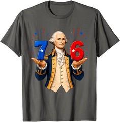 Funny 67 76 George Washington Six Seven Patriotic 4th July T-Shirt