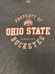 J America Sportswear Men’s Ohio State Buckeyes Gray Graphic Tee L Crew Neck