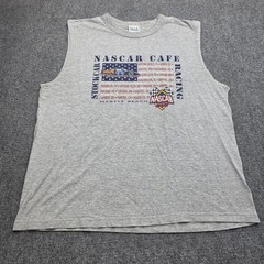 Vintage 90s NASCAR Cafe Myrtle Beach Sleeveless T-Shirt Mens XL Gear For Sports