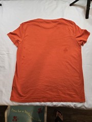 Calvin Klein Liquid Touch Men’s Orange Solid Logo Crew Neck T-Shirt M