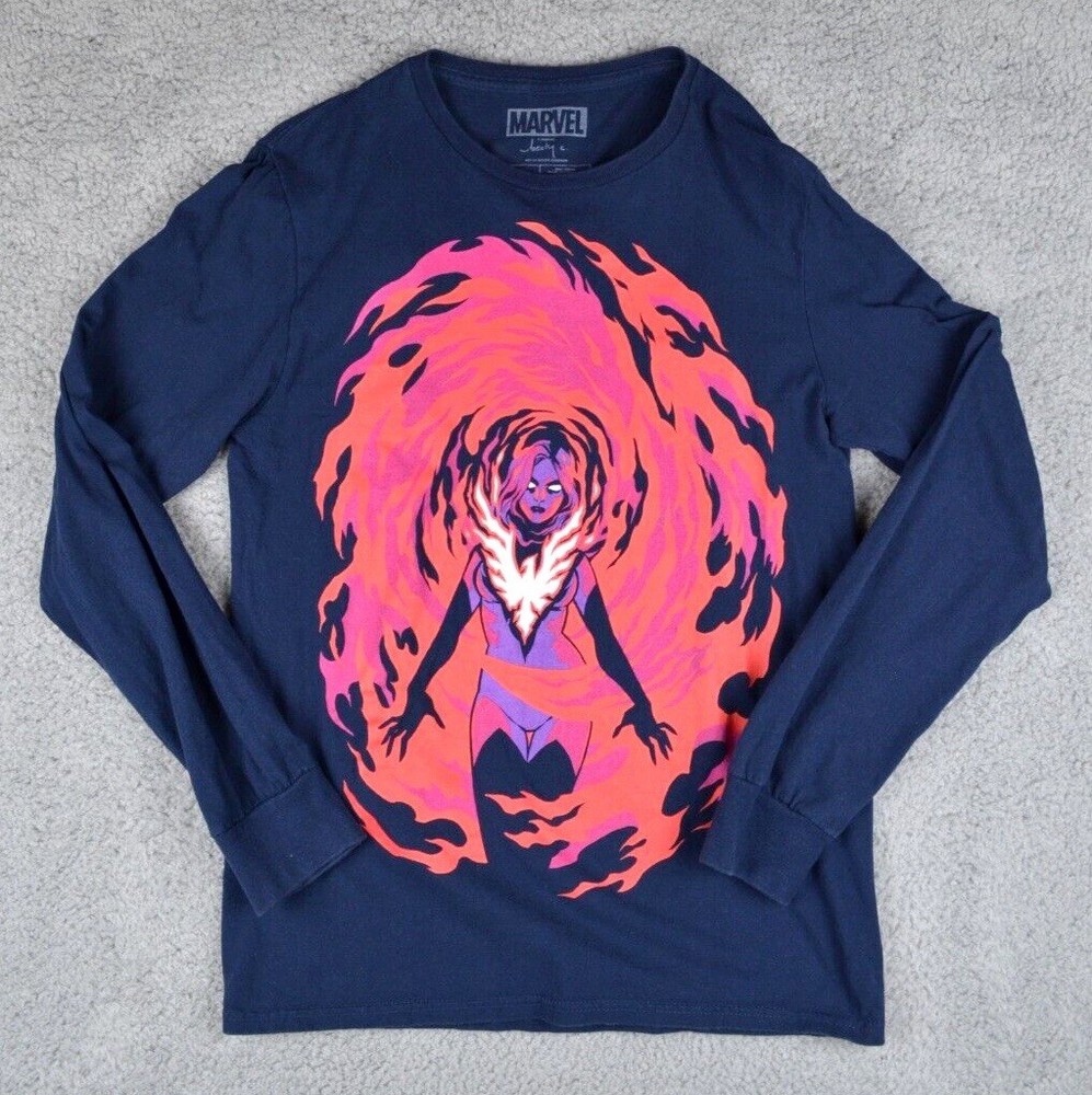 Marvel Dark Phoenix Long Sleeve Navy Tee by Loot Crate New