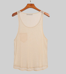 INCERUN Men’s Gold Size XL Scoop Neck Sheer Mesh Metallic Pocket Tank Top