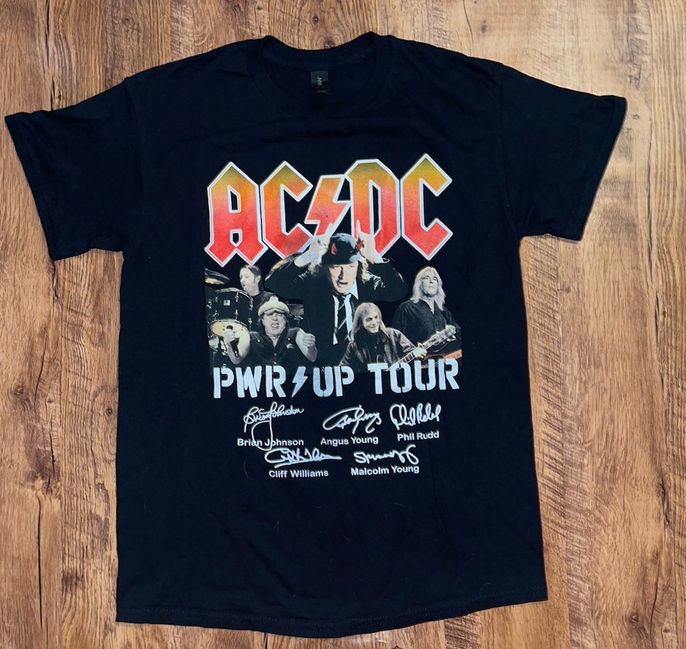 AC/DC POWER UP TOUR Black 2025 Concert T-SHIRT-SIZE Men’s S/M 2 Sided