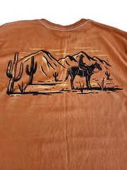 Western Ranch Cattle Horse Cowboy Desert Novelty Tee Shirt Mens Small NWT