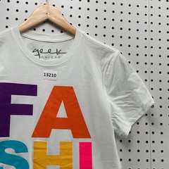 Fashion Geek Shirt White Men Small Short Sleeve Multicolor Graphic Size S