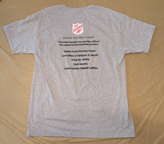 Jerzees Dri-Power Gray Red Kettle Kickoff Salvation Army T-shirt Large (Fits M)