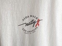 1996 vtg LOS ANGELES AIDS WALK ARTHUR ASHE MEMORIAL T-SHIRT L Natty 1990s Tennis
