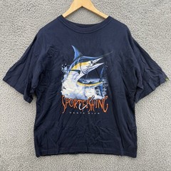 Vintage Legalize Costa Rica Sport Fishing Navy Blue Short Sleeve T-Shirt Sz XXL
