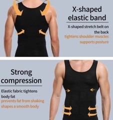 Men’s Slimming Body Shaper Vest Abs Abdomen Compression Shirt Workout Tank Tops#