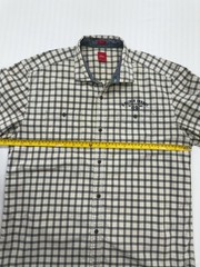 S.Oliver Men’s White Plaid Cotton Button-Up Shirt L/XL Long Sleeve