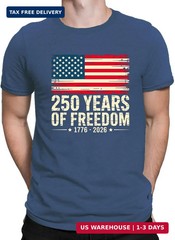 250 Years America Anniversary Flag Design T-Shirt for Men, 4th of July Independe