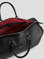 NEW KITON BLACK LEATHER TRAVEL BAG ONE SIZE KPB17