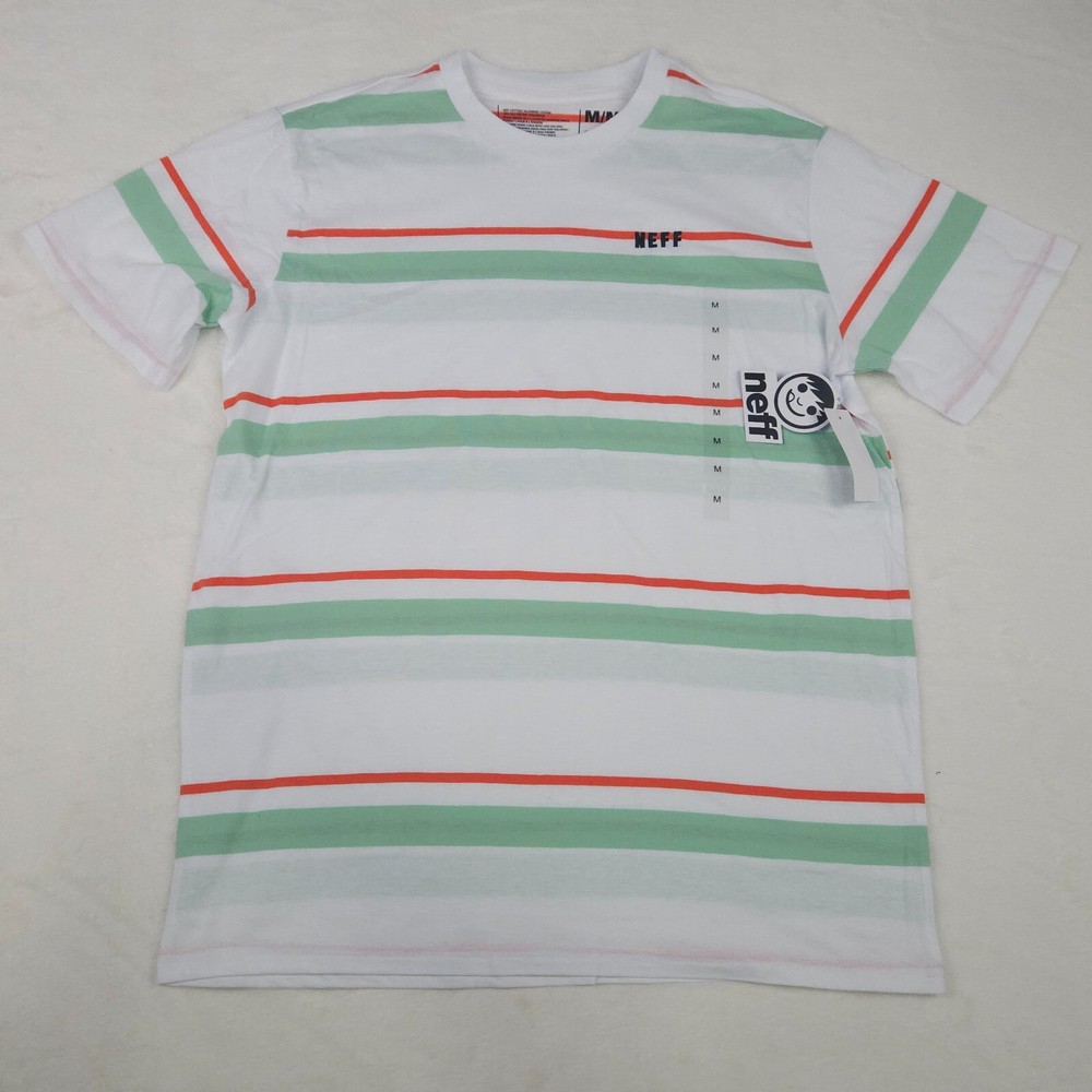Neff Classic Crew White Striped Short Sleeve T-Shirt Men’s Size S, M, L, XL