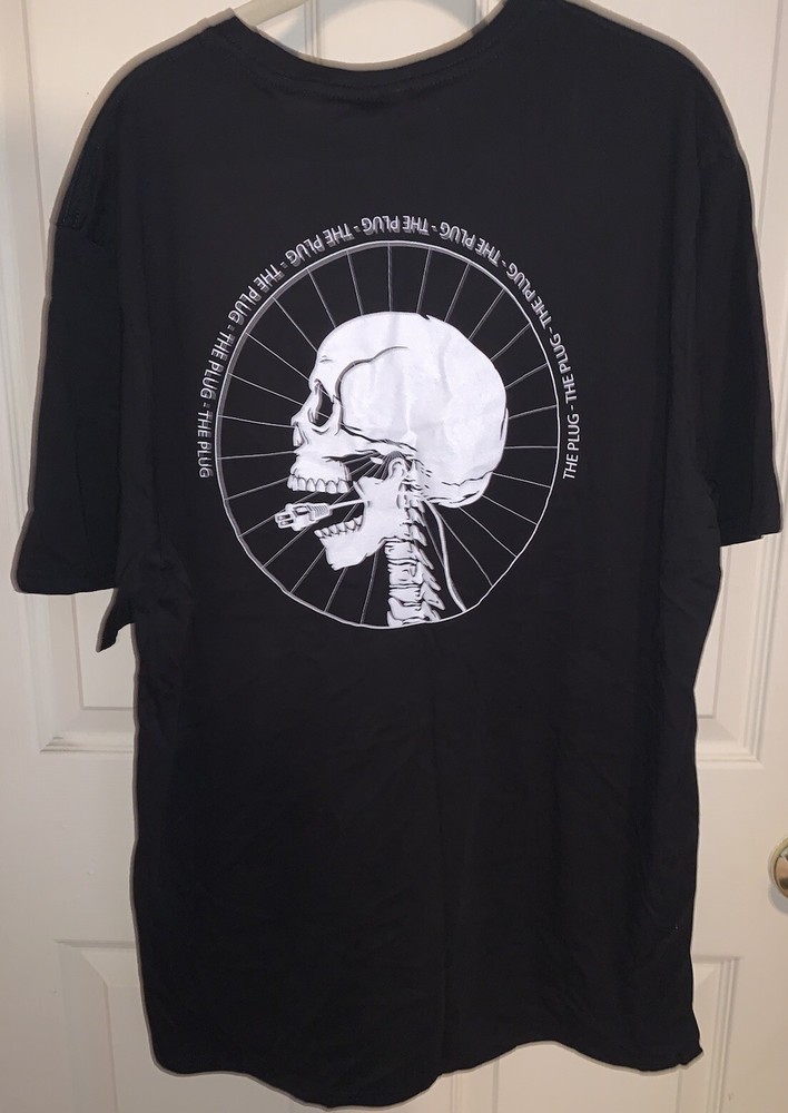 District Clothing 100% Cotton The Plug Black Graphic T-Shirt Mens XL Extra Large