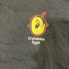 Vintage 90s Fashion Victim Crybabies Suck Shirt Size L Faded Black Art 1998