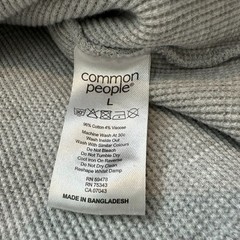 Common People Waffle Long Sleeve Henley Grey Size M/L