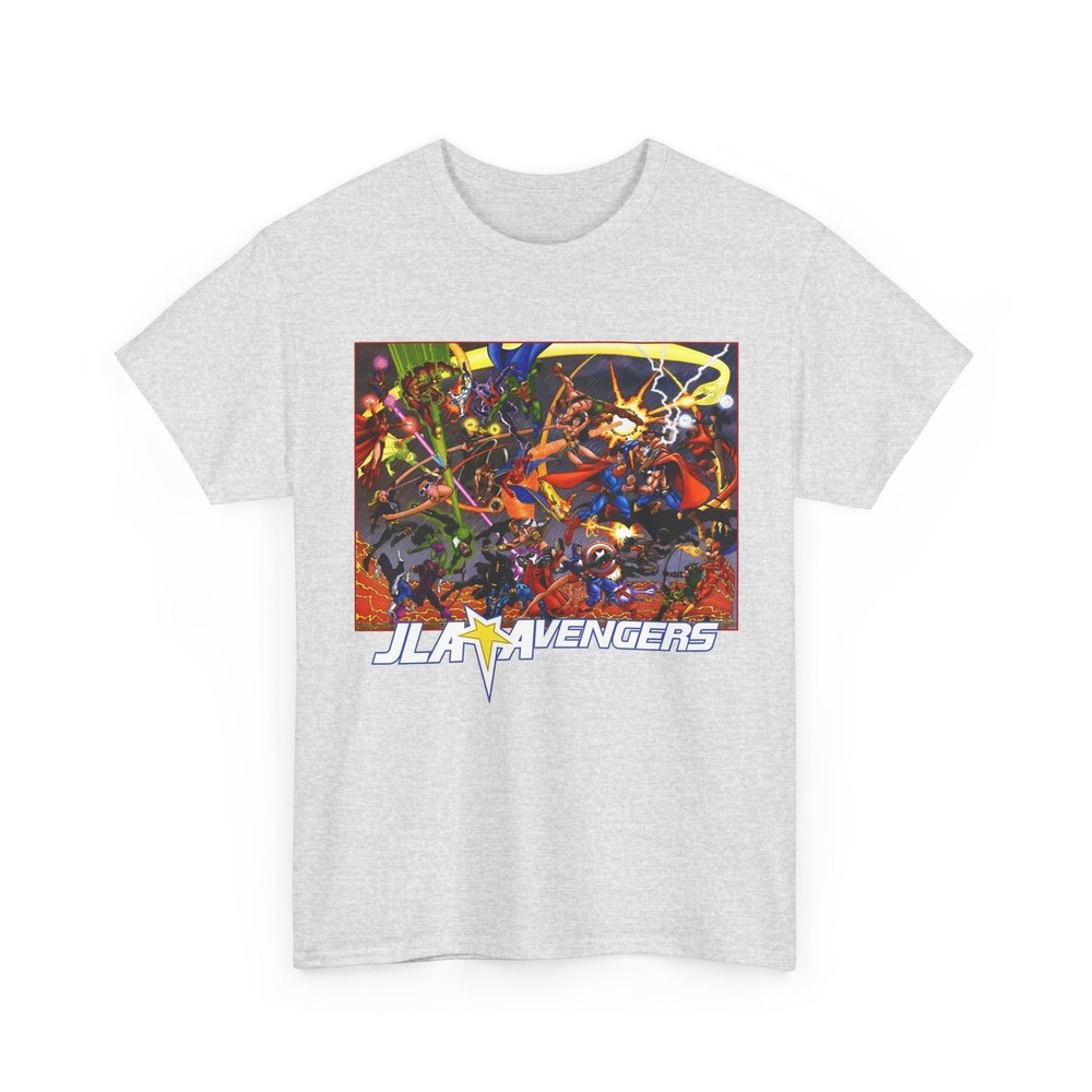 JLA Avengers T-Shirt Marvel & DC Comics George Perez Art Retro Vintage-Style Tee