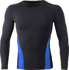 Athletic Long Sleeve Compression Shirts Dry Fit Sports Gym Shirts Outdoor Blue
