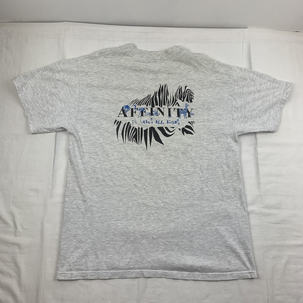 Vintage Affinity Safari 1998 T Shirt Adult Large Gray Animals Outdoors Obscure