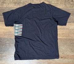 Universal Works T Shirt Mens Size Large Pocket Tee Navy Blue Geometric Pattern
