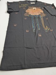 VTG 80s 90s Hand Painted Puffy Paint Cat T Shirt NOS Single Stitch USA L