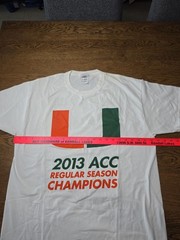 University Miami Hurricanes Basketball 2013 ACC Regular Season Champs Tshirt XL