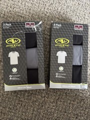 2 Packs Of 3 Athletic Works Men’s S 34-36 Crew Neck T-Shirts Performance (6 )