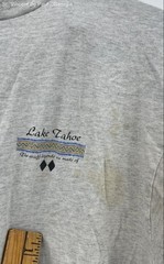 Tultex Vintage Lake Tahoe Long Sleeve Tee Shirt Men’s XL Gray FLAW