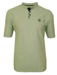 Men’s Easy Care Grandad Strip Tee Shirt in Size 2XL-6XL 4 Colours